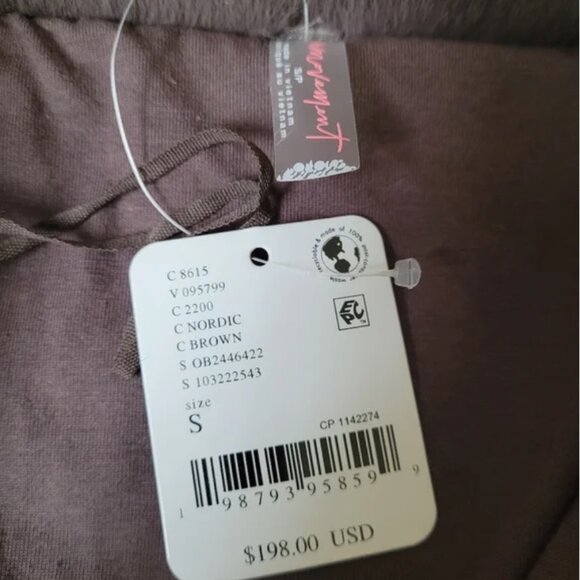 Free People NWT Alpine Faux Fur Half Zip Jumper Nordic Brown Pullover size S - Picture 4 of 5